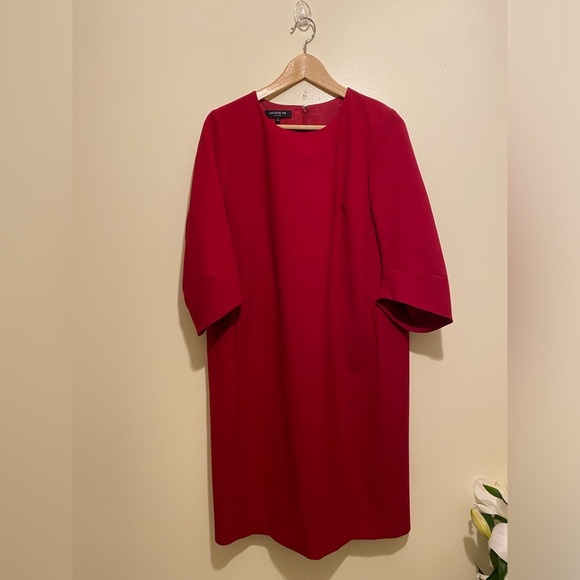 Lafayette 148 New York Vibrant Red Wool dress . Size 6